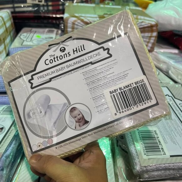 COTTON HILLS – PREMIUM COTTON BLANKET FOR BABYS – ASSORTED 3pcs for 10 - Picture 1 of 7